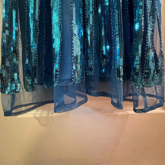 Fashion Nova Blue Floor-Length Sequin Dress-size L - Picture 7 of 12